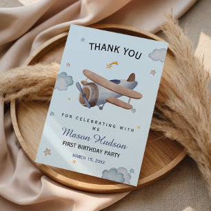 Carte De Remerciements Remerciement pour le premier anniversaire d'avion