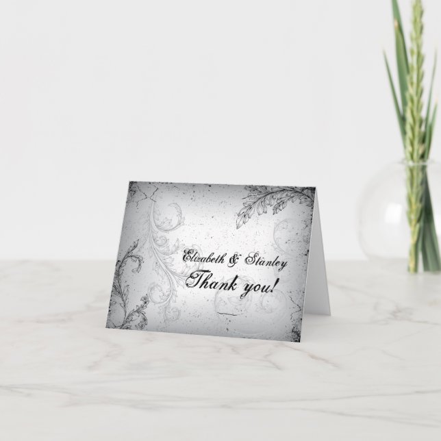 Carte De Remerciements Remerciement pour les 25 ans de mariage Argent (Devant)