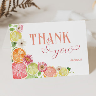 Carte De Remerciements Remerciement pour Mariage Citronné de l'Été