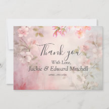 Remerciement pour un mariage romantique aux fleurs