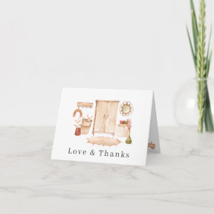 Carte De Remerciements Remerciement pour une Baby Shower de Nursery Bohèm
