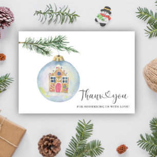 Carte De Remerciements Remerciement pour une baby shower d'hiver