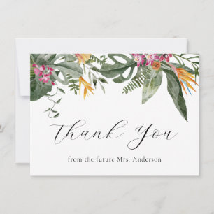 Carte De Remerciements Remerciement pour une douche de mariée florale tro