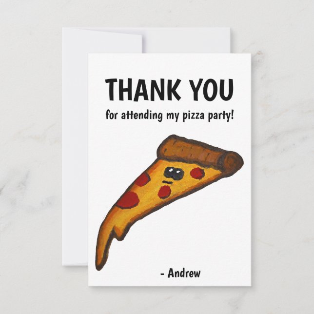 Carte De Remerciements Remerciement pour une fête de pizza (Devant)