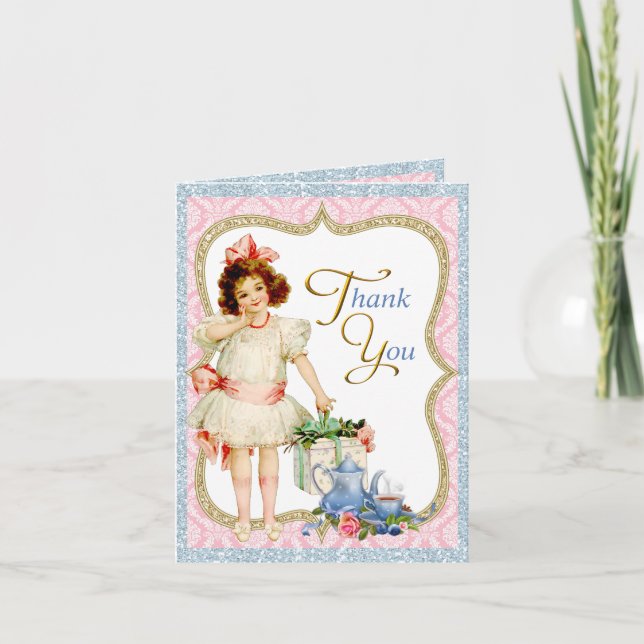 Carte De Remerciements Remerciement pour une fête de thé entre filles (Devant)