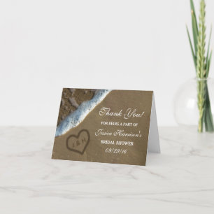Carte De Remerciements Remerciement pour une fête prénuptiale sur la plag