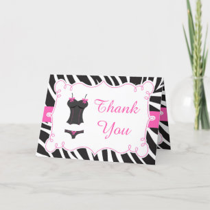 Carte De Remerciements Remerciement pour une soirée lingerie rose chaud