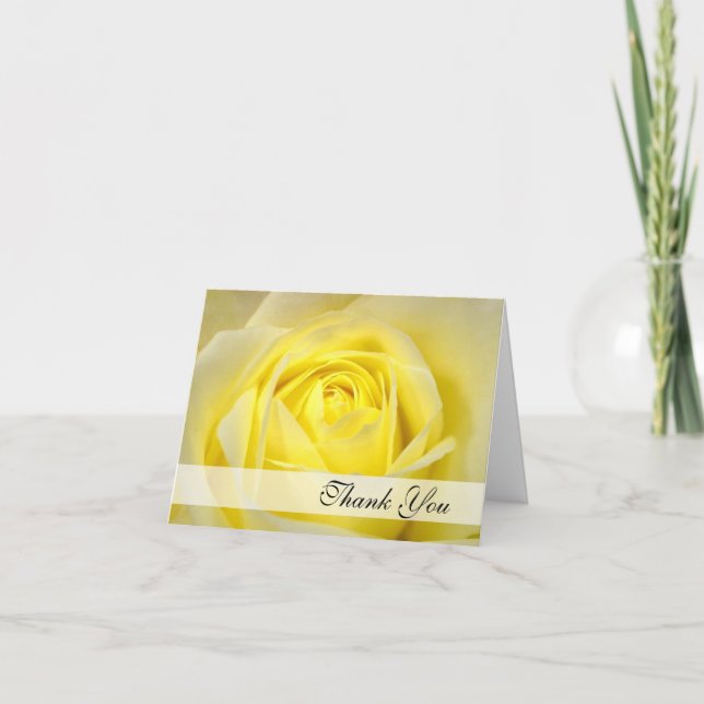 Carte De Remerciements Remerciement Rose Jaune (Devant)