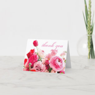 Carte De Remerciements Remerciement tendance écriture manuscrite roses fl