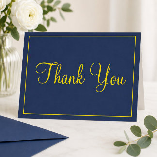 Carte De Remerciements Remerciements Admirables Bleu et Jaune