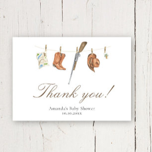 Carte De Remerciements Remerciements Baby Shower Chasseur à l'aquarelle