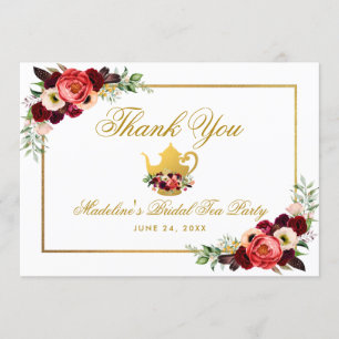 Carte De Remerciements Remerciements Bohème Bourguignon pour Baby Shower 