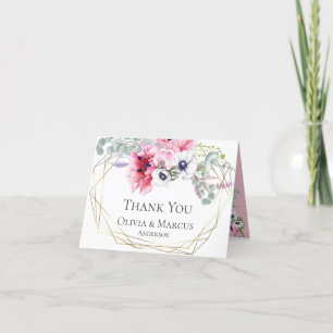 Carte De Remerciements Remerciements Bouquet Floral aux Coquelicots Ros