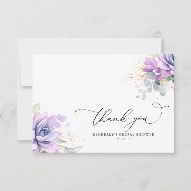 Carte De Remerciements Remerciements de Baby Shower de Succulentes Verdur (Devant)
