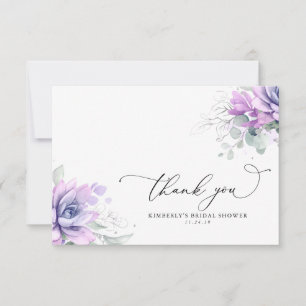 Carte De Remerciements Remerciements de Baby Shower de Succulentes Verdur