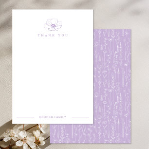 Carte De Remerciements Remerciements de Baby Shower Fleur de Lavande Sauv