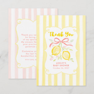 Carte De Remerciements Remerciements de Baby Shower pour Fille Mignonne a