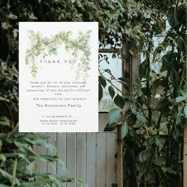 Carte De Remerciements Remerciements de deuil funéraire Vignes de Vie