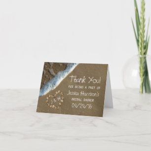 Carte De Remerciements Remerciements de Fête de Mariage de Coquillage à C