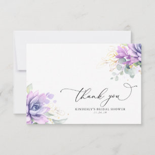 Carte De Remerciements Remerciements de Fête de Mariage pour Succulentes 