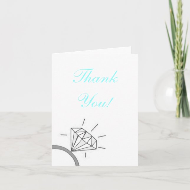 Carte De Remerciements Remerciements de la mariée - Bleu (Devant)