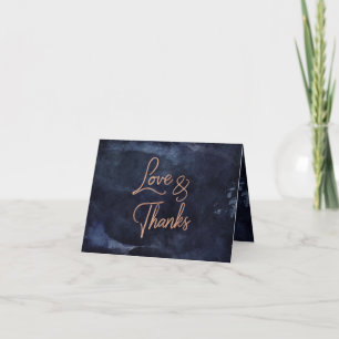 Carte De Remerciements Remerciements de mariage à l'aquarelle bleu marine