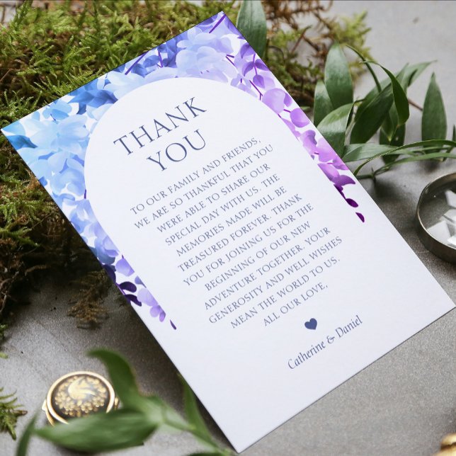 Carte De Remerciements Remerciements de mariage aquarelle floral (Créateur téléchargé)