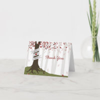 Remerciements de mariage automnal en bois rouge