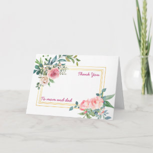 Carte De Remerciements Remerciements de mariage aux parents Maman et Papa