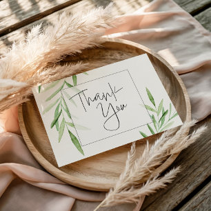 Carte De Remerciements Remerciements de mariage avec aquarelle élégante d