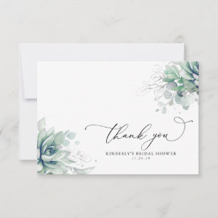 Carte De Remerciements Remerciements de mariage avec plantes grasses et v