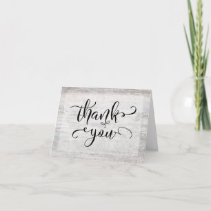 Carte De Remerciements Remerciements de mariage avec typographie en bois