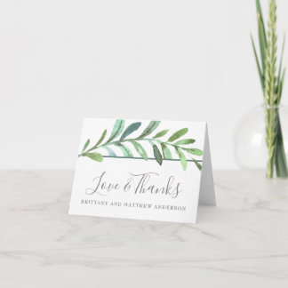 Carte De Remerciements Remerciements de mariage botanique Modern Vines