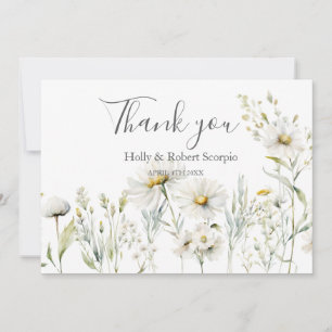 Carte De Remerciements Remerciements de mariage Daisy Wildflower