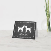 Remerciements de mariage de caniches standards