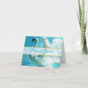 Carte De Remerciements Remerciements de mariage de cygne magique