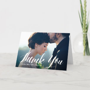 Carte De Remerciements Remerciements de mariage en photo, calligraphie mo