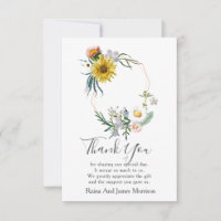Remerciements de mariage floral marguerites illust