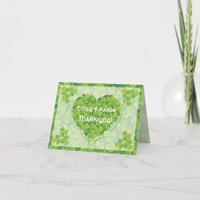 Carte De Remerciements Remerciements de mariage irlandais de la Saint-Pat (Devant)