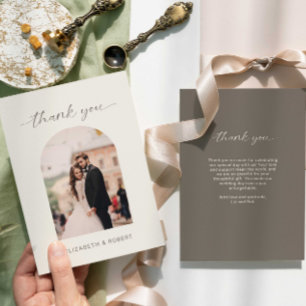 Carte De Remerciements Remerciements de mariage minimal moderne photo tau