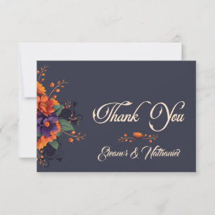 Carte De Remerciements Remerciements de mariage minimaliste floral gothiq
