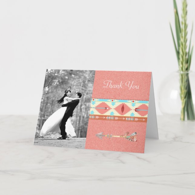 Carte De Remerciements Remerciements de mariage photo amérindien (Devant)