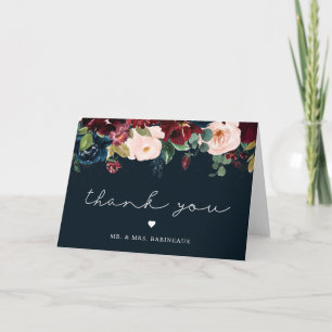 Carte De Remerciements Remerciements de mariage photo automne fleurs nava
