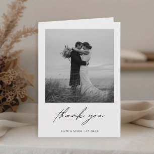 Carte De Remerciements Remerciements de mariage pliés avec deux photos mi
