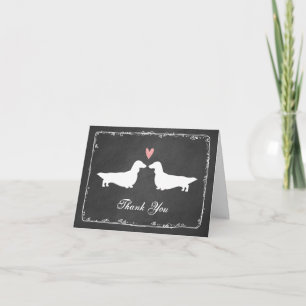 Carte De Remerciements Remerciements de mariage pour Dachshunds à poil lo