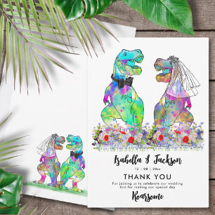 Carte De Remerciements Remerciements de mariage sur le thème des dinosaur