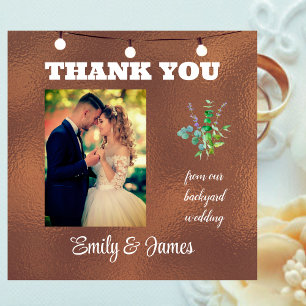 Carte De Remerciements Remerciements de notre mariage dans notre jardin