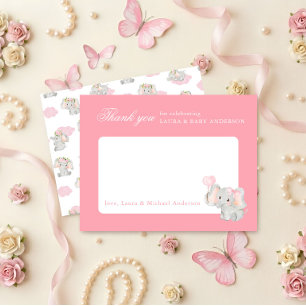 Carte De Remerciements Remerciements Élégants pour Baby Shower Éléphant R