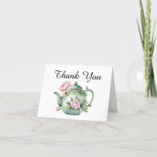 Carte De Remerciements Remerciements élégants pour une fête du thé à l'aq