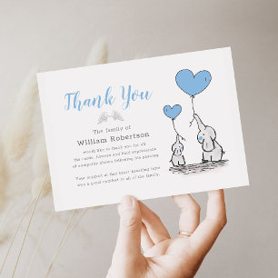 Carte De Remerciements Remerciements Funéraires Deuil de l'enfant bleu